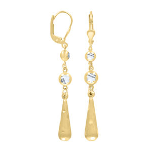 10kt 10k Yellow Gold Womens Cubic-Zirconia Drop Dangle Leverback Earrings